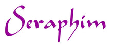 Load image into Gallery viewer, The Seraphim logo - the word &#39;Seraphim&#39; in a magenta sans serif font suggesting a calligraphic brush stroke.