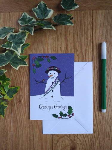 Snow Suffragette Christmas card