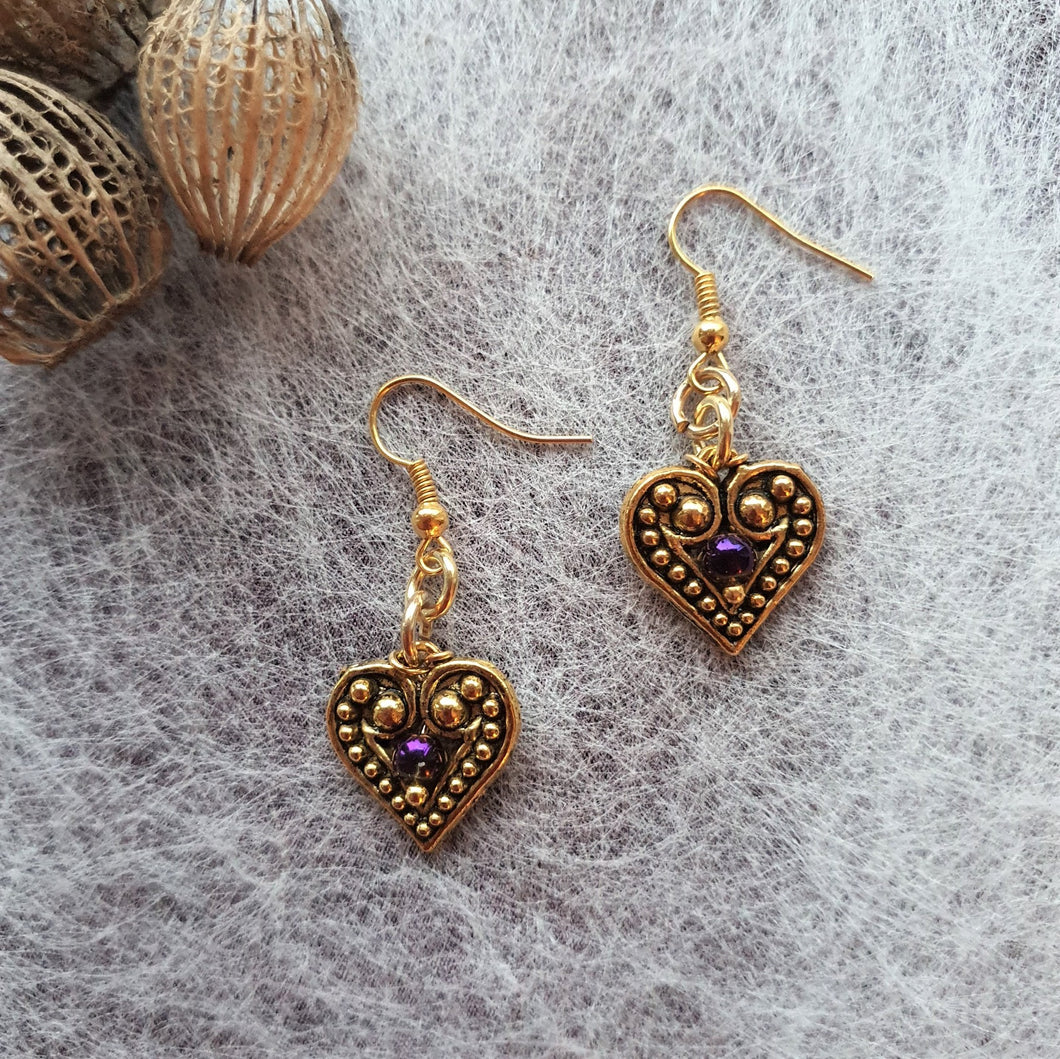 Regal Heart earrings